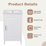 20.3" Bathroom Vanity with Sink, Functional Drawer, Door Shelf, Soft-closing Door, White N759P218643K