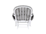 Mason Glider and Ottoman White Wood and Oyster Fabric B022P174719