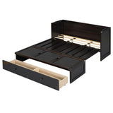 Queen Size Murphy Bed with USB Port and a Large Drawer, Espresso N708P205905P