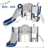 ZUN Kids Slide Playset Structure 9 in 1, Spaceship Set with Slide, Arch Tunnel, Ring Toss, Drawing 82711069