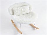 25.59"W x 33.66"D x 29.53"H Indoor Plush Rocking Chair, Soft Fluffy Lounge Rocker with White Metal 44896069