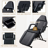 ZUN Massage Salon Tattoo Chair with Two Trays Esthetician Bed with Hydraulic Stool,Multi-Purpose W1422132166