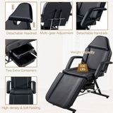 Massage Salon Tattoo Chair with Two Trays Esthetician Bed with Hydraulic Stool,Multi-Purpose W1422132166