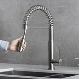DAX Single Handle Pull Down Kitchen Faucet Brushed Finish B2702P227001