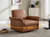 Swivel Accent Chair Modern Barrel Armchair with Wood Base for Bedroom Reading Waiting Living Room 22111485