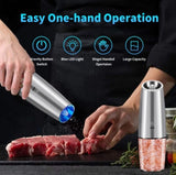 Electric Salt and Pepper Grinder Set, Saicefe USB Rechargeable Salt and Pepper Mill & Adjustable 13307612