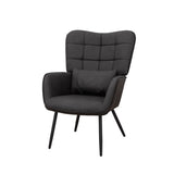 Leather Armchair, Modern Accent Chair High Back, Living Room Chairs with Metal Legs and Soft Padded, W2105P171823