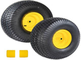 Set of 2 20x8.00-8 Lawn Mower Tires and Wheel Assembly, 4-Ply Tubeless Turf Tread Heavy Duty, 3.5" W1364P445940