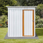 ZUN Metal garden sheds 5ftx4ft outdoor storage sheds white+yellow W135064976