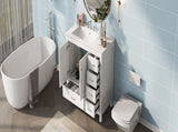 36" White Bathroom Vanity with Ceramic Sink Combo, Abundant Storage Cabinet -2 Soft-close doors and WF319798AAK