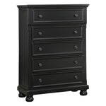 ZUN Casual Transitional Styling 1pc Chest of Drawers Black Finish Bun Feet Bedroom Furniture B01146552