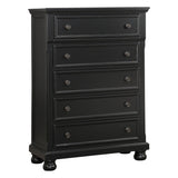 ZUN Casual Transitional Styling 1pc Chest of Drawers Black Finish Bun Feet Bedroom Furniture B01146552