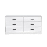 ZUN WOOD MDF BOARDS, 6 Drawers Dresser, WHITE W370116727