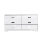 ZUN WOOD MDF BOARDS, 6 Drawers Dresser, WHITE 26068311