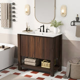 36" Modern Bathroom Vanity with Rectangle Ceramic Sink, Bathroom Cabinet with Large storage space N817P245321B