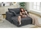 47.7'' Oversized Corduroy Chaise Longue with Ottoman, Deep Seat Reclining Chair Sofa, W1628P206064