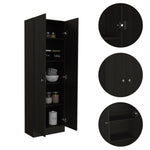 ZUN Multistorage Pantry Cabinet, Five Shelves, Double Door Cabinet -Black B20091964