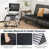 4-in-1 Multifunctional Commode Chair/ Shower/Wheelchair/Normal Chair, 4-Level Height Adjust 42944991