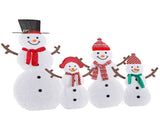 4-Pack 5FT Snowman Family, White 2D with Branch Arms, 250 Warm White Lights, Christmas Light Set 40607208