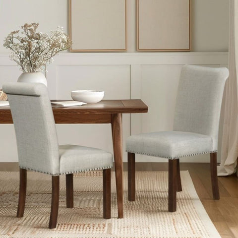 ZUN Upholstered Dining Chair with Nailhead Trim Set of 2 B035P265991