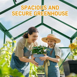 6x10ft Hybrid Polycarbonate Greenhouse Green 00080717