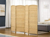 4-Panel 6ft Natural Wood Folding Screen Freestanding Room Divider for Home & Office 81614693