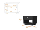 Black 1-Drawer Nightstand B062P175090