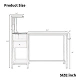 ZUN Computer Desk with Power Outlet & Storage Shelves, Study Writing Table with USB Ports Charging 91125951