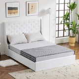 ZUN Upholstered Queen Platform Storage Bed Frame with 4 Drawers, Wingback Headboard with Button Tufted 78963941