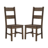 ZUN Set of 2 Wooden Dining Chairs in Rustic Golden Brown B016P223112