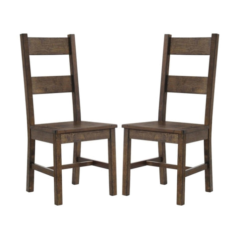 ZUN Set of 2 Wooden Dining Chairs in Rustic Golden Brown B016P223112