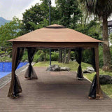Outdoor 11x 11Ft Pop Up Gazebo Canopy With Removable Zipper Netting,2-Tier Soft Top Event 96640784