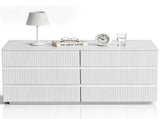Handleless 6-Drawer Cabinet with Grille Finish P2 Particleboard MDF & Melamine Veneer 61471650