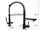 Commercial Kitchen Faucet Pull Down Sprayer Black and Nickel,Single Handle Kitchen Sink Faucet W1932P172303