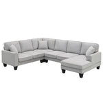 ZUN [New] 108*85.5" Modern U Shape Sectional Sofa, 7 Seat Fabric Sectional Sofa Set 02114155