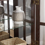 LED Curio Display Cabinet,Antique Display Cabinet with Adjustable Shelves,Retro Design Quality W2275P231694