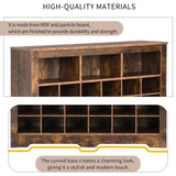 ON-TREND Sleek Design 24 Shoe Cubby Console, Modern Shoe Cabinet with Curved Base, Versatile WF309308AAP