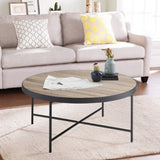 Weathered Grey Oak and Black Coffee Table B062P181353