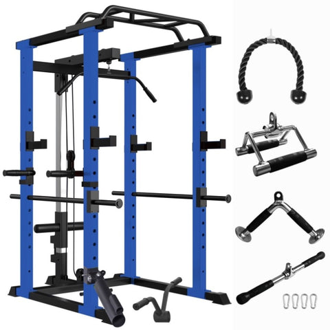 ZUN Home Gym sets Multi-functional Power Cage,Home Adjustable Pullup Squat Rack 1000Lbs Capacity 68167920