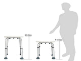 Medical Bathroom Safety Shower Tub Aluminium Alloy Bath Chair Bench with Adjustable Height White 86882990