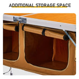 Outdoor Folding Camping Table with Storage Compartment, 4ft Portable Pinic Table with 3 Adjustable 93348545