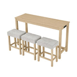 59 Inch Bar, Dining, Sofa with Power Outlet, 3 Upholstered Stools, 4 Piece Bar 15585597