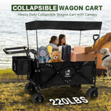 Heavy Duty Collapsible Wagon, Foldable Wagon with Removable Canopy, Foldind Wagon Cart with Wheels 92931648