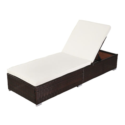 ZUN Oshion Outdoor Leisure Rattan Furniture Pool Bed / Chaise -Brown 23911533