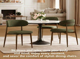 Dining Chairs Set of 2, Metal Kitchen Chairs with Modern Fabric Upholstered for Dining Room, Green 14675784