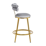 27.65'' Modern Counter Stools Set of 2,Dark gray velvet Counter Stools with iron Frame,Soft back and N780P194940G