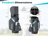 14-Way Golf Cart Bag - 6 Zippered PocketsCooler Pocket, Waterproof Zippers, GrayBlue 92044266