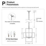 4-Light Metal Lantern Tiered Pendant Hanging Light Fixtures, Industrial Farmhouse Adjustable Height W1592P247685