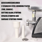 Meat Grinder & Sausage Stuffer, 570 Watt,Stainless Steel 67401240