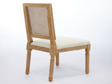 French Decor Chairs Set of 2, Louis Dining Chairs with Square Rattan Backrest and Exquisitely Carved W1143P335056